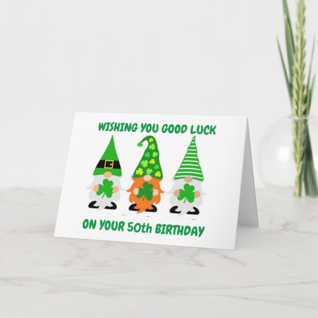 **50th** BIRTHDAY HUMOR FRÅN GNOMES Card Kort (Framsida)
