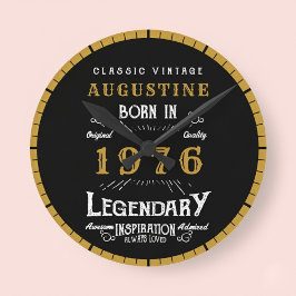 50th Birthday Legend Born 1976 Rund Klocka