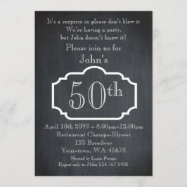 50th,Birthday Man,Party Man,alla åldrar,Kalkboard Inbjudningar