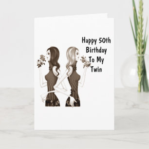 **50th** BIRTHDAY ÖNSKEMÅL TO MY **TWIN SISTER** Kort