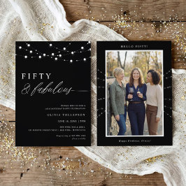 50th Birthday Party Fifty & Fabulous Modern Inbjudningar