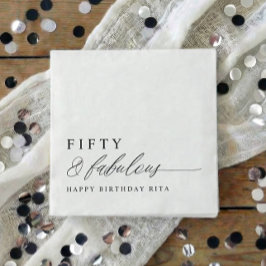50th Birthday Party Fifty & Fabulous Modern Pappersservett