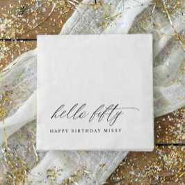 50th Birthday Party Hello 50 Modern Milestone Pappersservett