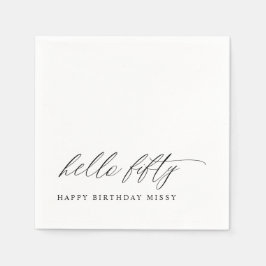 50th Birthday Party Hello 50 Modern Milestone Pappersservett