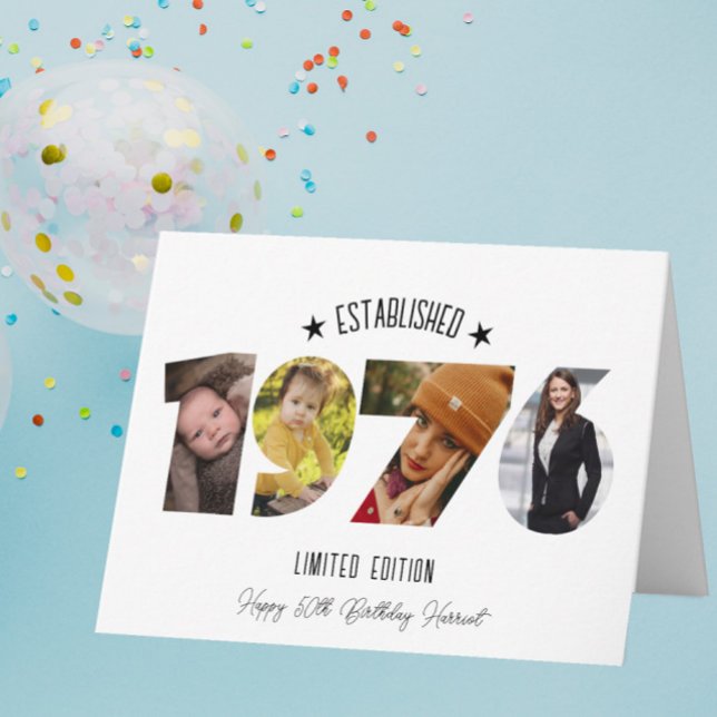 50th birthday Photo Collage established 1976 Tack Kort (Skapare uppladdad)