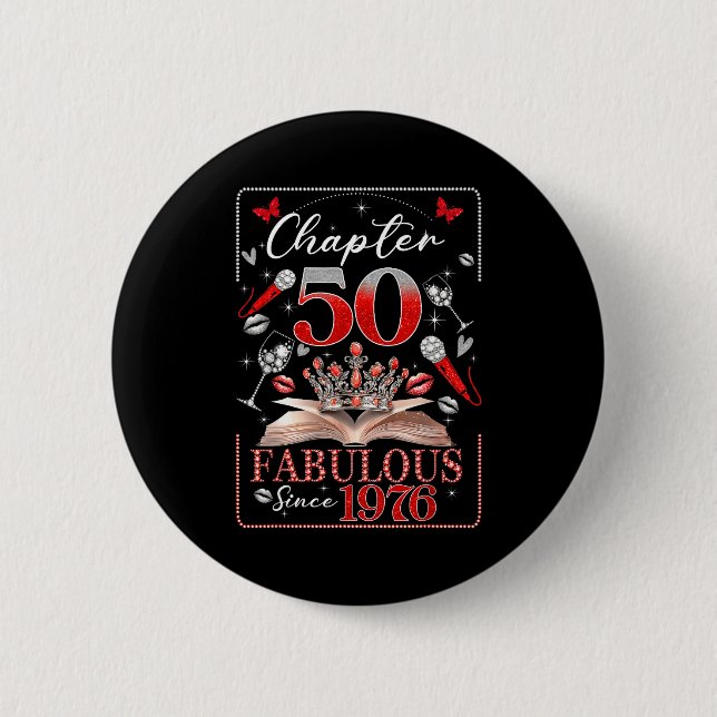 50th Birthday Queen Chapter 50 Fabulous Since 1976 Knapp (Framsida)