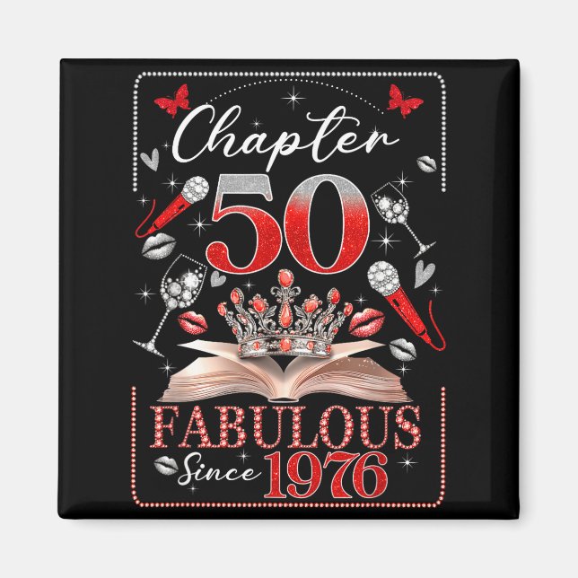 50th Birthday Queen Chapter 50 Fabulous Since 1976 Magnet (Framsidan)