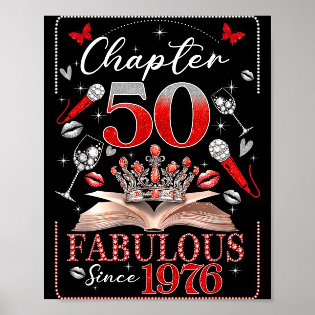 50th Birthday Queen Chapter 50 Fabulous Since 1976 Poster (Framsidan)