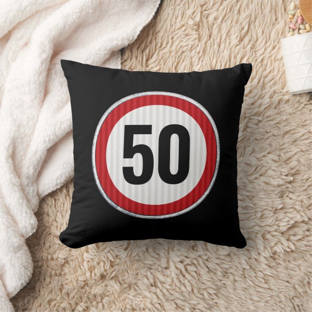 50th Birthday Speed Limit Sign - ANY AGE Kudde (Filt)