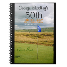 50th Bok för gäst för födelsedagfirandeGolf Anteckningsbok