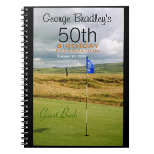 50th Bok för gäst för födelsedagfirandeGolf Anteckningsbok