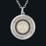 50th Bröllopsdag Silverpläterat Halsband<br><div class="desc">50th Bröllopsdagmönster i guld</div>