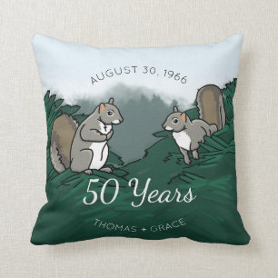 50th Bröllopsdagekorrar Kudde
