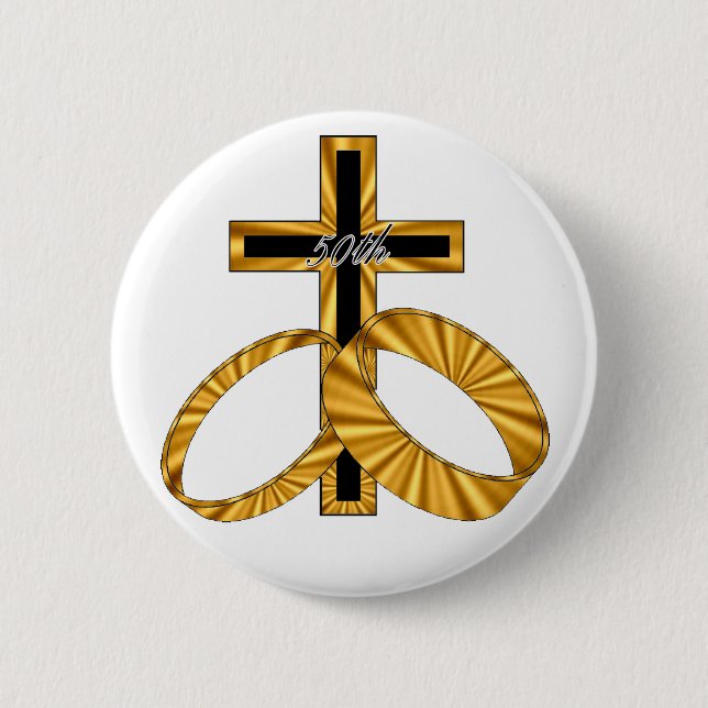 50th Bröllopsdaggåvor Knapp (Framsida)