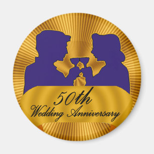 50th Bröllopsdaggåvor Magnet