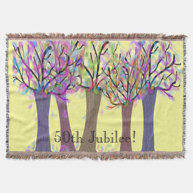 50th Femtioårsjubileum vävd filt (Framsidan)