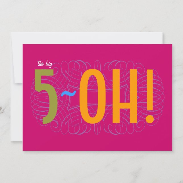 50th födelsedag - den stora 5en-OH! Inbjudningar (Framsida)