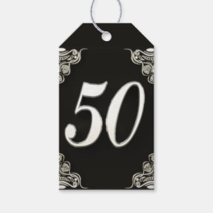 50th Födelsedag eller årsdag Regal Silve och sva Presentetikett