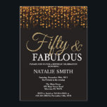 50th Födelsedag femtio och sagolikt guld- glitter Inbjudningar<br><div class="desc">50th Födelsedaginbjudan. Femtio och sagolikt. Svart och guld. Guld- glitter. Vuxen födelsedagsfest. För manar eller kvinnor. Behaga klickar "skräddarsy den" knäppas och använder vårt designverktyg för att ändra denna mall för mer ytterligare customization.</div>