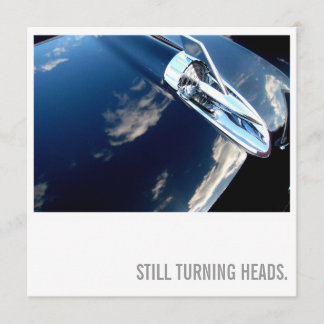 50th födelsedag för bilälskare - roterande huvud inbjudningar