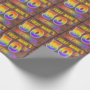 50TH FÖDELSEDAG för grafittiregnbågeLook! & Presentpapper