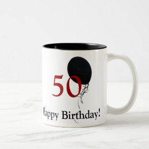 50th födelsedag för lycklig Två-Tonad mugg