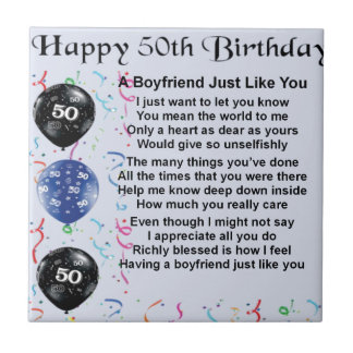 50th födelsedag för pojkvändikt kakelplatta