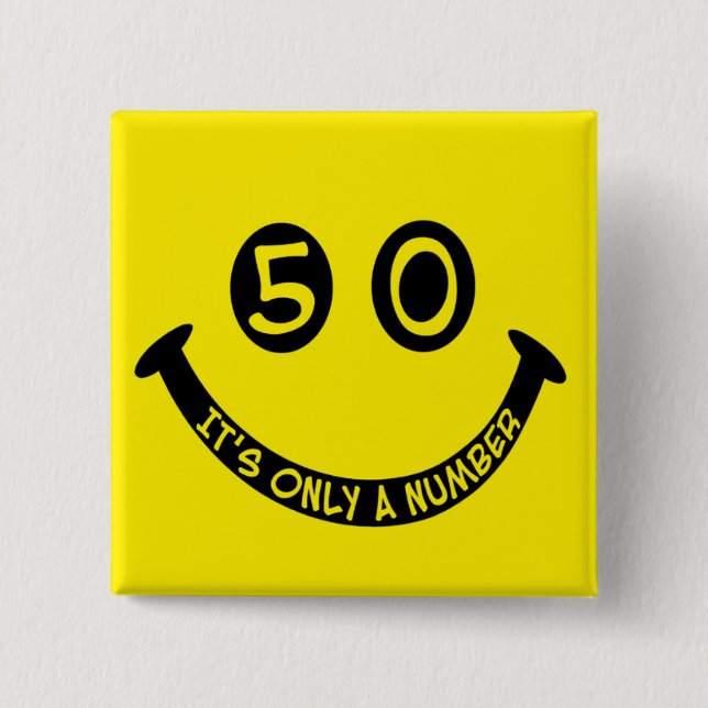 50th födelsedagansikte, är det endast en numrera! knapp (Framsida)