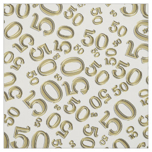 50th Födelsedagcoolan numrerar mönsterguld och v Tyg
