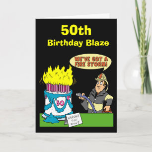 50th Födelsedageldsvådakort Kort