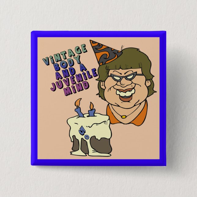 50th Födelsedagen knäppas Knapp (Framsida)