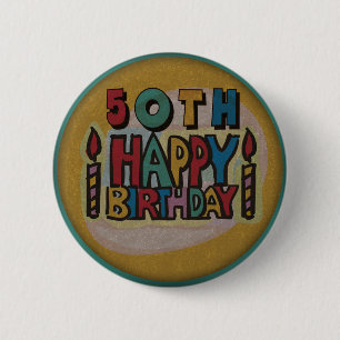 50th Födelsedagen knäppas Knapp