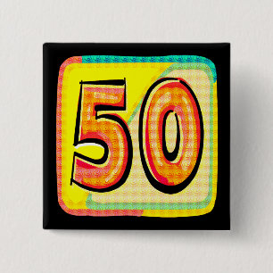 50th Födelsedagen knäppas Knapp