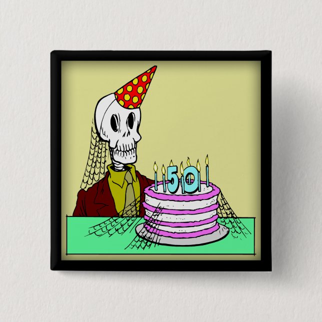 50th Födelsedagen knäppas Knapp (Framsida)