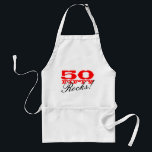 50th Födelsedagförkläde | femtio stenar! Förkläde<br><div class="desc">50th Födelsedagförkläde | femtio stenar! Gåva för den Personalizable för 50 åriga manar och kvinnaåldern numrerar och färgar.</div>