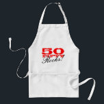 50th Födelsedagförkläde | femtio stenar! Förkläde<br><div class="desc">50th Födelsedagförkläde | femtio stenar! Gåva för den Personalizable för 50 åriga manar och kvinnaåldern numrerar och färgar.</div>