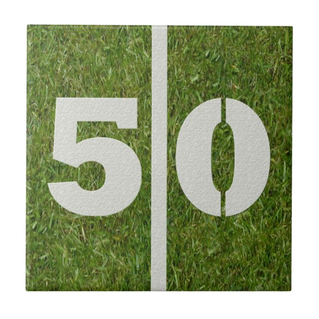 50th Födelsedagfotbollanpassadet belägger med Kakelplatta (Framsidan)