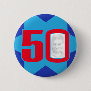 50th Födelsedagfotostjärnan knäppas/emblem Knapp