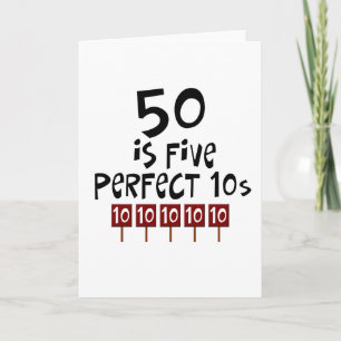50th födelsedaggåvor, 50 är 5 perfekta 10s! kort