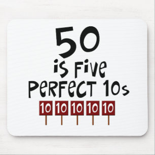 50th födelsedaggåvor, 50 är 5 perfekta 10s! musmatta