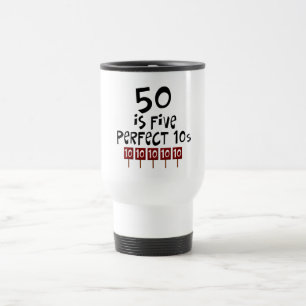 50th födelsedaggåvor, 50 är 5 perfekta 10s! resemugg