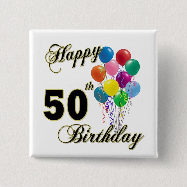 50th födelsedaggåvor för lycklig och knapp (Framsida)