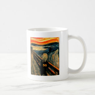 50th Födelsedaggåvor, skriet 50! Kaffemugg