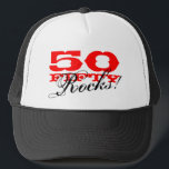 50th Födelsedaghatt | femtio stenar! Keps<br><div class="desc">50th Födelsedaghatt | femtio stenar! Den Personalizable åldern numrerar. Gullig bday gåvaidé för mamman,  pappan,  unclen,  morfadern Etc.</div>