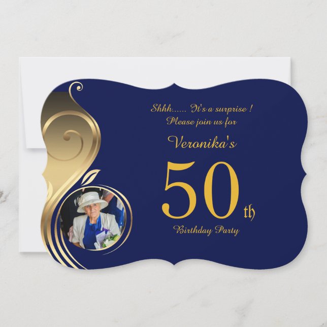 50th födelsedaginbjudankvinnan någon åldras, inbjudningar (Framsida)