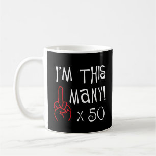 50th födelsedaglångfingerhonnör kaffemugg