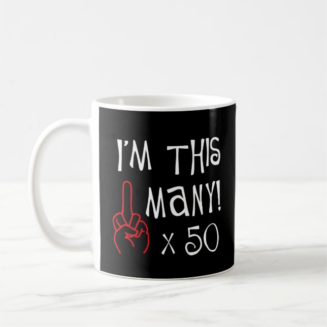 50th födelsedaglångfingerhonnör kaffemugg (Vänster)