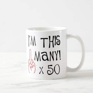 50th födelsedaglångfingerhonnör kaffemugg