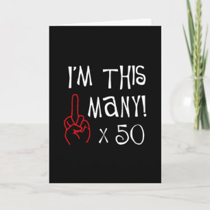 50th födelsedaglångfingerhonnör kort