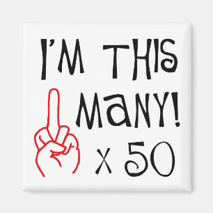 50th födelsedaglångfingerhonnör magnet